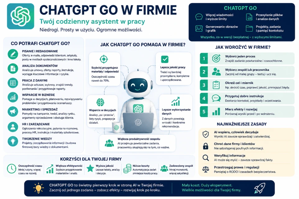 ChatGPT Go w firmie – praktyczne zastosowania